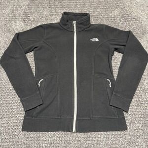 The North Face Womens Full Zip Fleece‎ Jacket M Black Outdoor Hiking